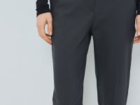 Укороченные брюки из хлопка, Серый