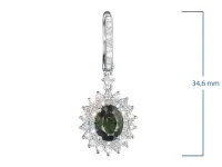 Серьги из белого золота с хромдиопсидами э4754сг08220453