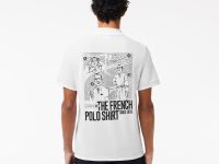 Мужское поло Lacoste с контрастным принтом