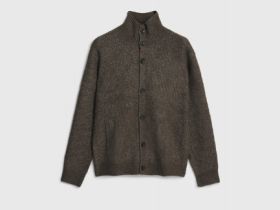 Кардиган с содержанием шерсти, Коричневый