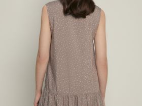 Сарафан силуэта трапеция с принтом в горошек