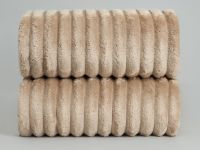 Плед Мягкая полоска/Soft strip, серо-бежевый