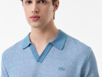 Мужское трикотажное поло Lacoste из смеси органического хлопка и льна