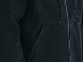 Джинсовая куртка на молнии с капюшоном, Серый