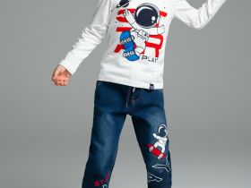 Фуфайка трикотажная для мальчиков (футболка с длинными рукавами)