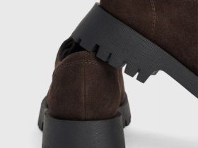 Лоферы из натуральной замши, Коричневый