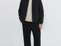 Утеплённая куртка с воротником-стойкой, Черный