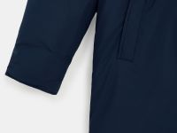 Пуховое полупальто с капюшоном и воротником-стойко