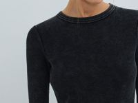 Платье в рубчик с эффектом стирки, Серый