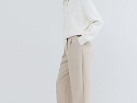 Брюки с ремнём, Бежевый