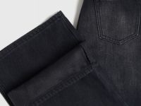 Утеплённые широкие джинсы с эффектом стирки для девочек, Серый