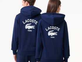 Хлопковая толстовка - худи Lacoste унисекс с капюшоном