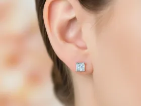 Пусеты из белого золота с бриллиантами э4701пс05241151