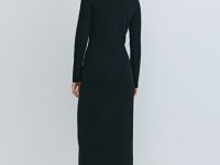 Вязаное облегающее платье, Черный