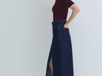 Джинсовая юбка миди, Синий