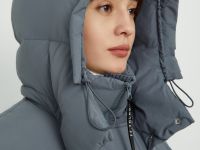 Пуховое пальто широкого силуэта с хлопком