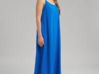 Свободное платье миди на бретелях