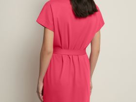 Платье из мерсеризованного хлопка с поясом