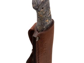 Шкуросъёмный нож Воронёнок, порошковая сталь M398, рукоять кап березы