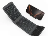 Беспроводная клавиатура WiWU Foldable Keyboard русская раскладка (складная с подставкой) (FMK-05) (серый)