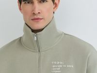 Толстовка с воротником-стойкой на молнии, Желтый