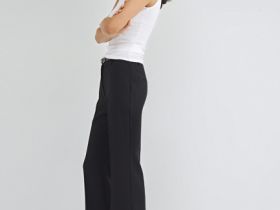 Расклёшенные брюки с ремнём, Черный