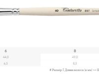 Кисть синтетика даггер лайнер Tintoretto "Ambra" на короткой ручке