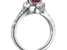 Кольцо из белого золота с рубином э4780кц08220602