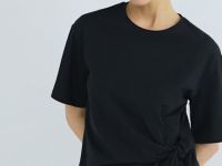 Футболка с декоративным узлом, Черный