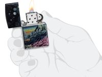 Зажигалка ZIPPO Space in Color Design с покрытием 540 Tumbled Chrome, латунь/сталь, разноцветная, 38x13x57 мм