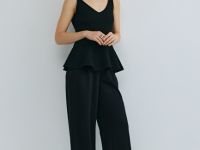 Трикотажные прямые брюки, Черный