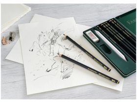 Набор карандашей чернографитовых матовых Faber-Castell "Pitt Graphite Matt" 8 шт, заточ, ластик, мет