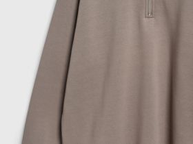 Толстовка с воротником-стойкой на молнии, Бежевый