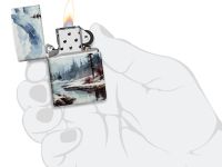 Зажигалка ZIPPO Frozen Valley с покрытием 540 Matte, латунь/сталь, разноцветная, матовая, 38x13x57 мм