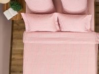 Постельное белье полукомплект Vichy, кораллово-розовое