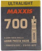 Камера Maxxis Ultralight 28" (облегченная (толщина стенки 0,60 мм) 700x23-32C ниппель 48 мм (спорт))