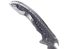 Складной нож CRKT Fossil™ BLACK WITH VEFF SERRATIONS™, сталь 8Cr13MoV, рукоять сталь 2Cr13, накладки G10
