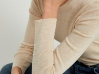 Трикотажный женский джемпер с длинным рукавом