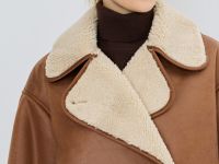 Дублёнка с искусственным мехом, Бежевый