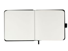 Скетчбук Гамма "Студия" 19х19 см 100 л 110 г, черный, твердая обложка, на резинке, слоновая кость