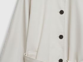 Однобортный длинный плащ, Бежевый