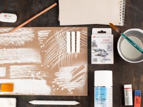 Набор сухих графических материалов "Ладога" соус белый, 3 мелка