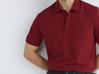 Поло из двуцветного пике, Красный