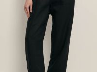 Брюки прямого кроя с добавлением льна