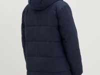 Стеганое утепленное пальто с капюшоном