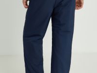 Утепленные брюки широкого кроя с утяжниками по низу