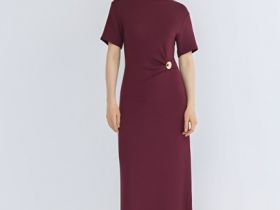 Платье-футболка с декором, Фиолетовый