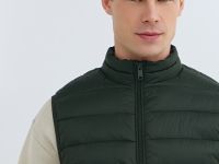 Ультралёгкий жилет с воротником-стойкой, Зеленый