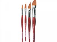 Кисть синтетика №14 скошенная Da Vinci "Cosmotop Spin" 5587 короткая ручка