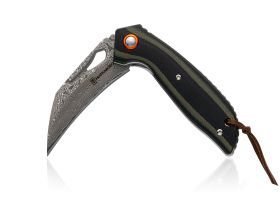 Складной нож Hatamoto HFK-2459, сталь VG-10 в обкладках из дамаска, рукоять G10, зеленый